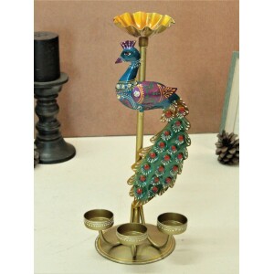 Crafted Peacock Tealight Holder