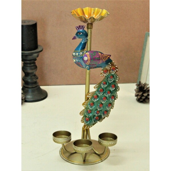 Crafted Peacock Tealight Holder