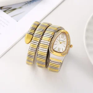 Bvlgari Watch Serpenti Snake Gold-White For Women (SUP198)