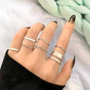 Silver Plated Trending Ring Set For Women