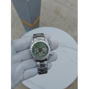 Rolex Rainbow Watch White Diamond Green Dial For Men (SW8610)