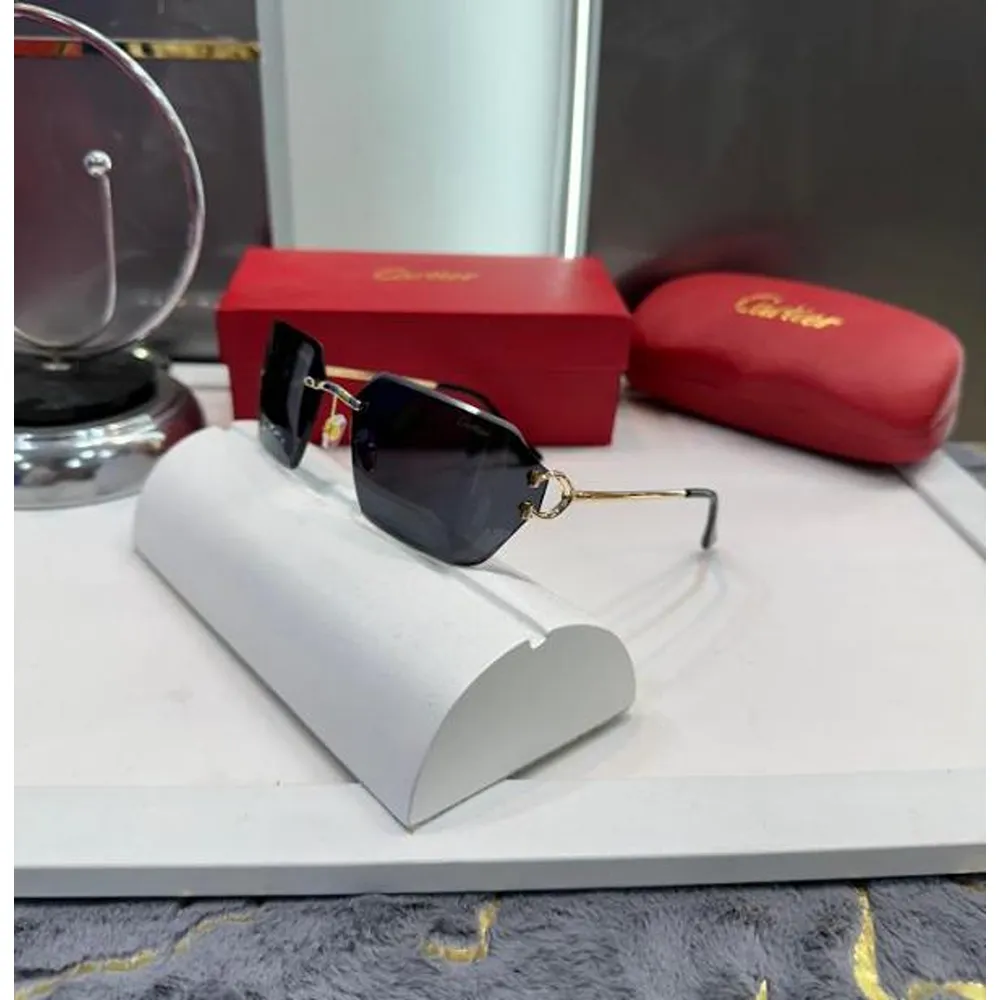 17 Cartier Gold Black Sunglass