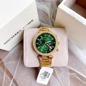 Michael Kors Parker Watch Gold-Green For Women (SUP2624)