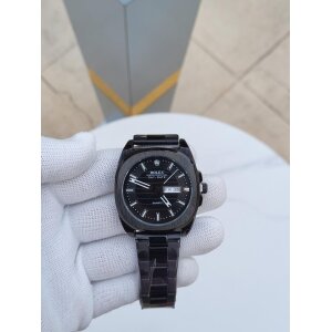 Rolex Day Date Watch New Black Silver For Men (SW8632)