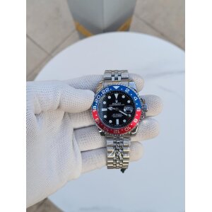 Rolex GMT Master Watch Silver Red Blue For Men (SW8640)