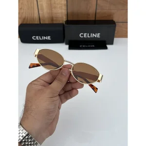 Celine Sunglasses Gold Brown For Men (BOT889)