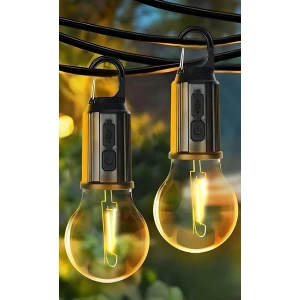 Decorative Hanging Bulb with 3 Modes Tent Lamp for Camping Pac of 2