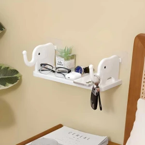 Elephant Shape Self Floating Wall Shelf (Pack of 2)