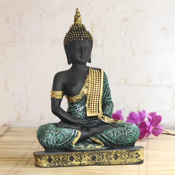Green Meditating Buddha