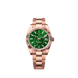 Rolex Sky Dweller Oyster Watch Perpactual Rose Gold Green For Men (SW8648)