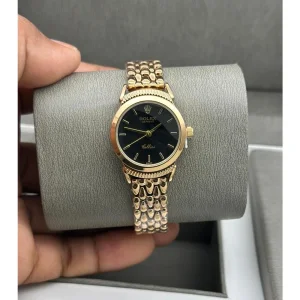 Rolex Geneve Watch Gold Black For Women (SUP2607)