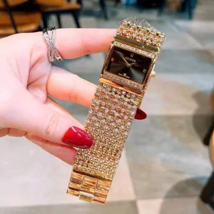 Guess Diamond Watch Addition Gold-Black For Women (SUP2691)