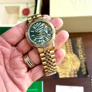 Rolex Designer Watch Gold-Green For Men (SUP4010)