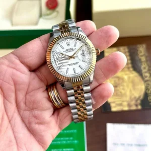 Rolex Designer Watch Gold-TT-White For Men (SUP4011)
