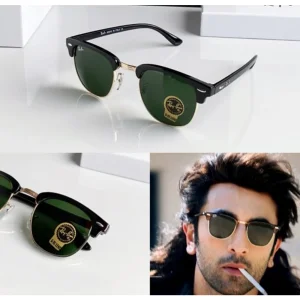 Rayban Sunglasses Gold Green Club Master For Men (SUP3511)