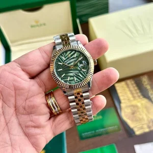 Rolex Designer Watch Gold-TT-Green For Men (SUP4012)