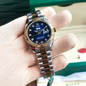 Rolex Watch Date Silver-Purple For Men (SUP4017)