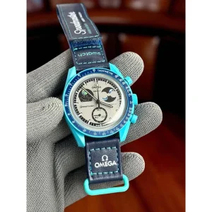 Omega Swatch Watch Moon Blue For Men (SUP4168)