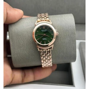 Rolex Watch Geneve Rosegold Green For Women (SUP4368)