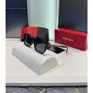 Prada Milano Sunglasses Silver Black Luxury Shade For Men (SUP3519)