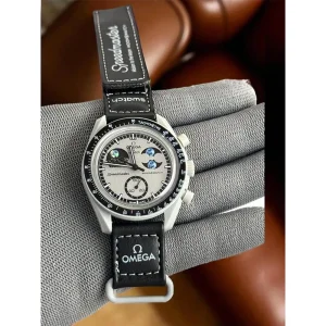 Omega Swatch Watch Moon Grey For Men (SUP4171)