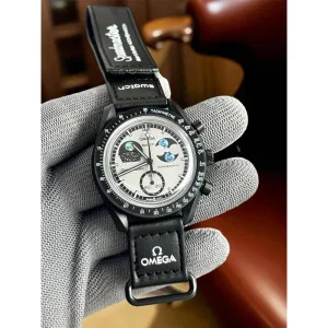 Omega Swatch Watch Moon Black For Men (SUP4172)