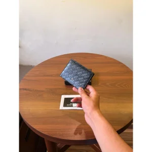 Mont Blanc Leather Wallet With Ogbox Cards Dustbag Tags For Men (SUP3172)