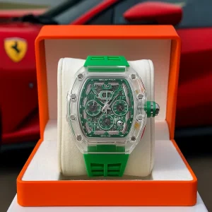 Richard Mile Watch Open Back All Working Green For Men (SUP4073)