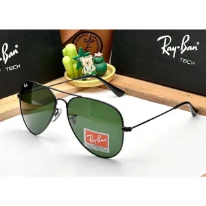 Rayban Sunglasses Black Green Aviator Glass Quality For Men (SUP3531)