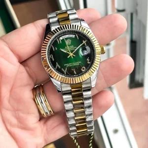 Rolex Arabic Watch Gold-TT-Green For Men (SUP4183)