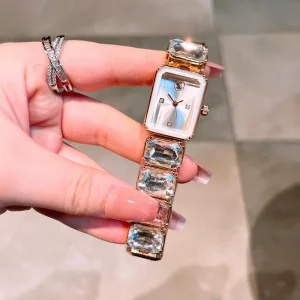 Swarovski Octagon Watch White Copper For Women (SUP3635)