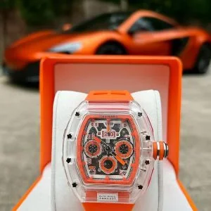 Richard Mile Watch Open Back All Working Orange For Men (SUP4087)