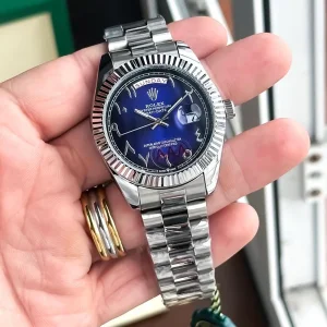 Rolex Arabic Watch Silver-Blue For Men (SUP4188)