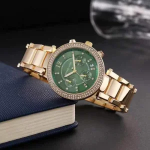Michael Kors Watch Parker Gold-Green For Women (SUP3649)