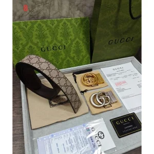 Gucci Double Buckle Belt Combo With Ogbox Carrybag For Men (SUP3306)