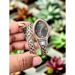 Bvlgari Serpenti Watch Snake Dual Tone Black Dial For Women (SUP3606)