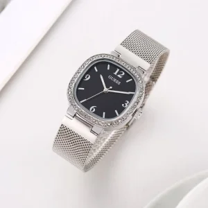 Guess Tapestry Watch Silver-Black For Women (SUP3660)