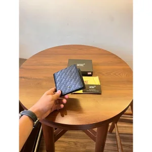 Mont Blanc Leather Wallet With OG Box Cards Dustbag Tags For Men (SUP4311)