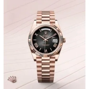 Rolex Roman Watch Rose Gold Black Dial For Men (SUP2961)