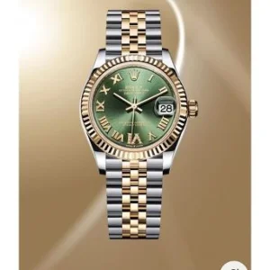 Rolex Oyster Watch Perpetual Roman Green With Gold And Silver Stainless Steel Belt For Men (SUP2966)