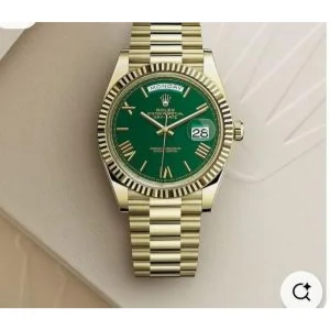 Rolex Oyster Watch Perpetual Roman Full Gold green Dial For Men (SUP2967)