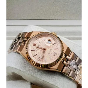 Rolex Land Dweller Watch Rose Gold Pink Dial For Men (SUP4121)
