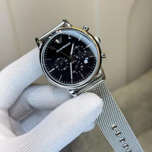 Emporio Armani Watch Silver Black For Men (SUP4220)