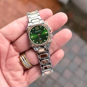 Gucci Watch Two Tone Rose Green For Women (SUP2872)