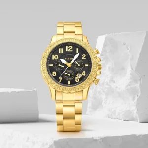 Fossil Bowman Watch Chronograph Gold-Black For Men (SUP3980)