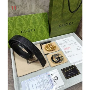 Gucci Double Buckle Belt Combo With Ogbox Carrybag For Men (SUP3308)