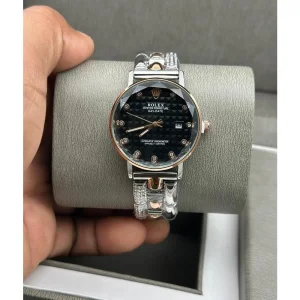 Rolex Watch Curved Dial Date Only Diamond Two Tone For Women (SUP3682)