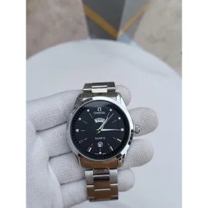 Omega Watch Day date Silver Black Dial For Men (SUP4145)