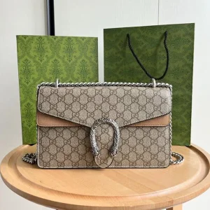 Gucci GG Supreme Dionysus Bag Medium In Apricot Khaki With OG Box & Dust Bag For Women (LAB169)