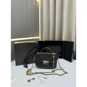 Charles Keith Chain Bag Black Heart Premium With OG Gift Box For Women (LAB215)